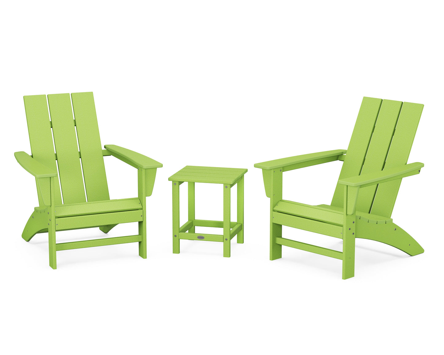 Modern 3-Piece Adirondack Set with Long Island 18" Side Table