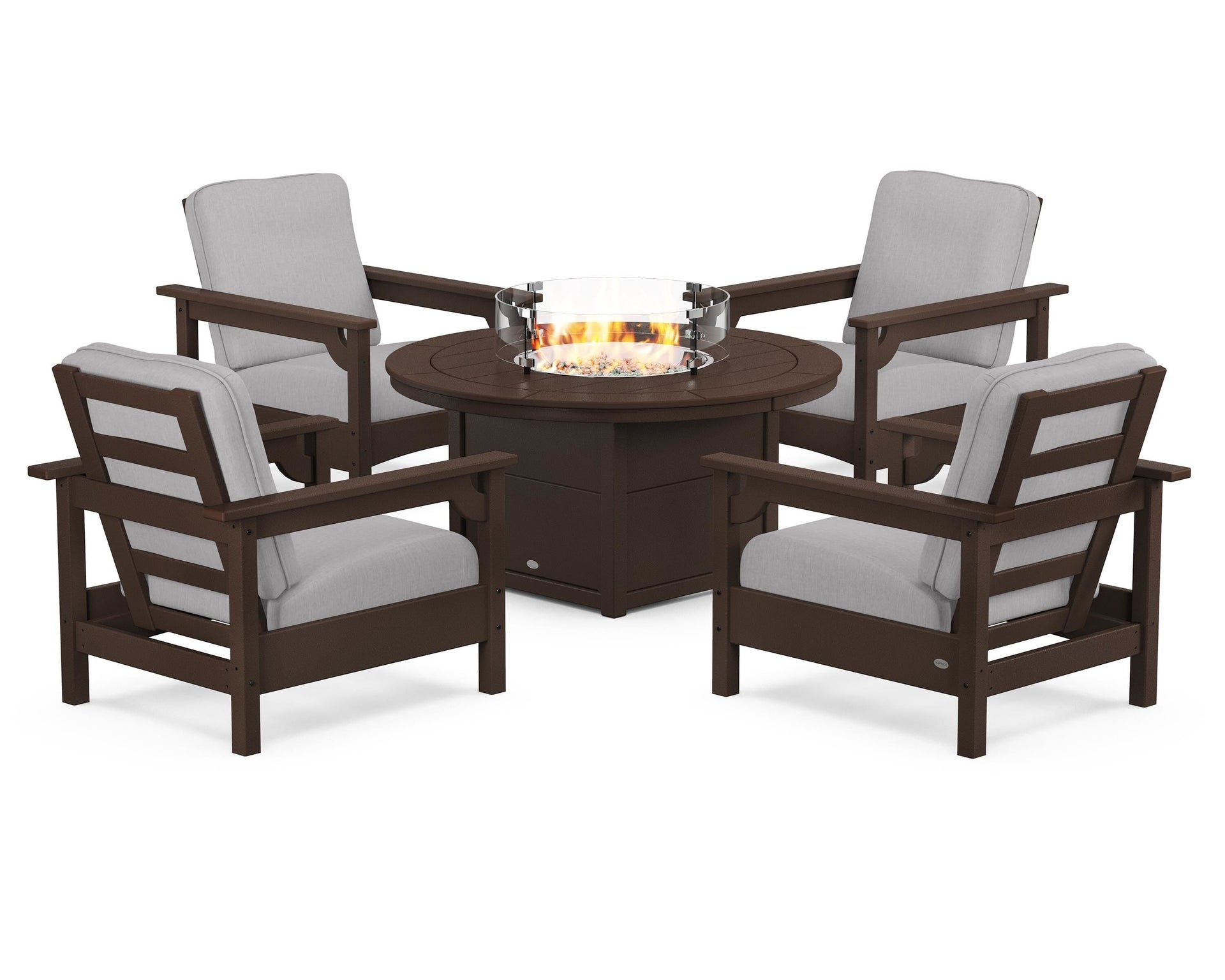 Club 5-Piece Conversation Set with Fire Pit Table