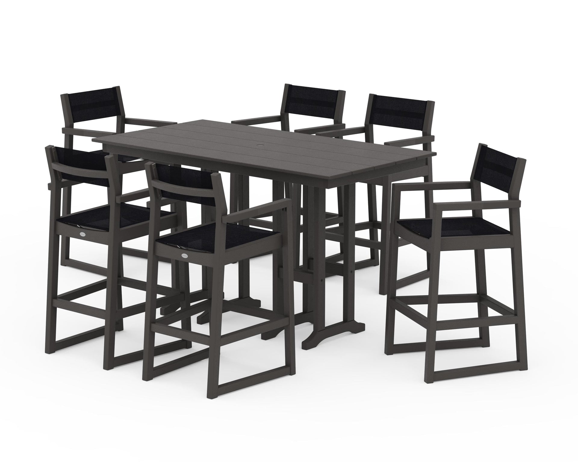 EDGE Sling Arm Chair 7-Piece Farmhouse Bar Set
