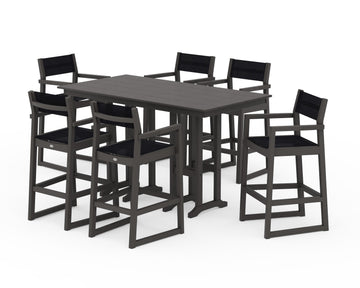 EDGE Sling Arm Chair 7-Piece Farmhouse Bar Set