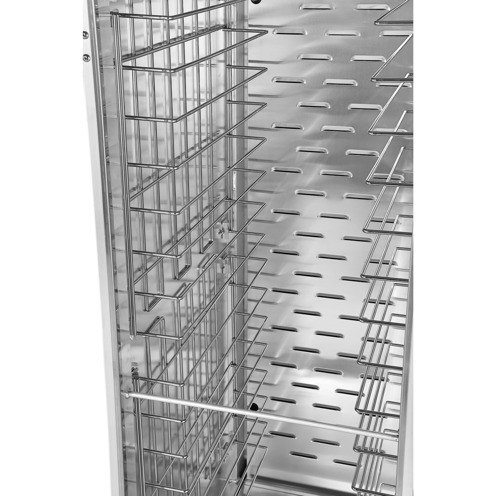 33 in. Commercial Non-Insulated Heated Holding Cabinet with Wire Racks and Glass Door in Silver