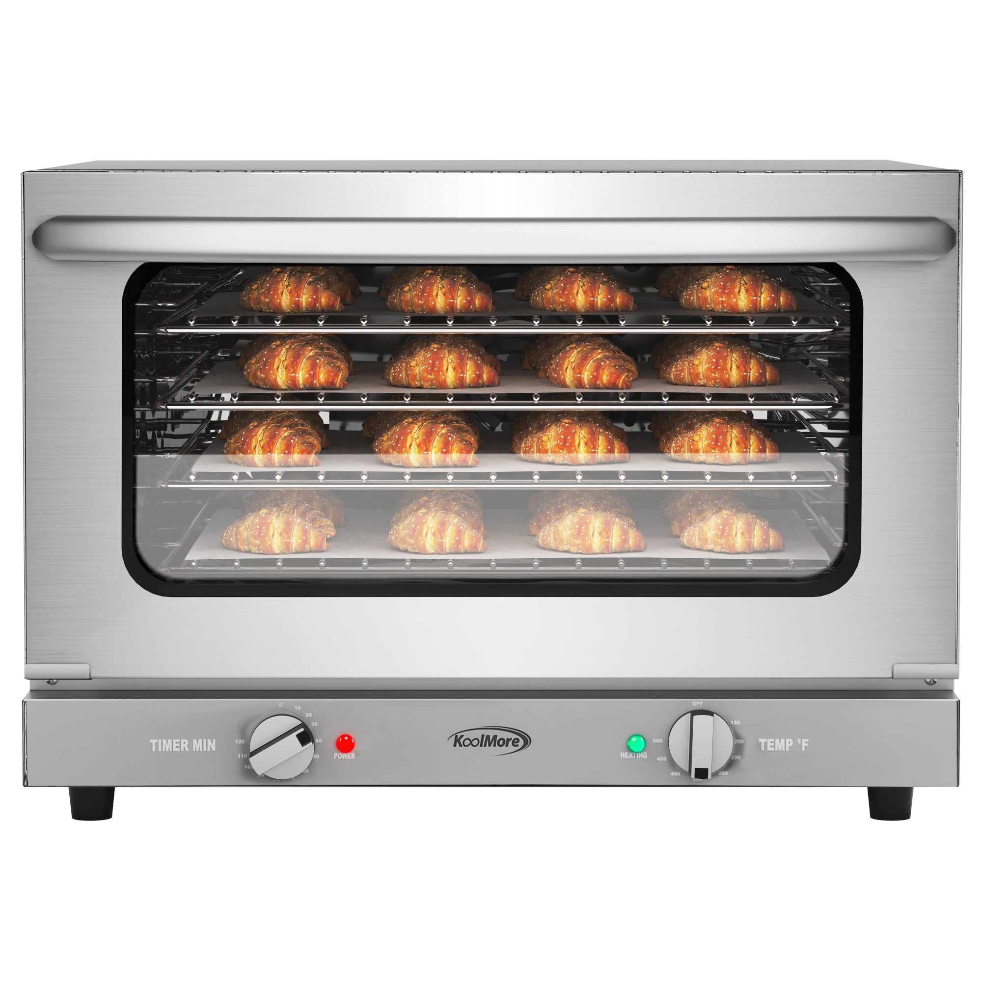 23 in. Countertop Convection Oven for Half-Size Pans with 4 Racks 1600W of Power in Stainless-Steel