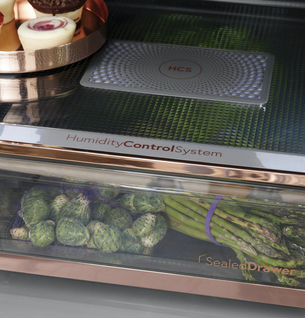 CAFÉ™ ENERGY STAR® 27.8 Cu. Ft. Smart 4-Door French-Door Refrigerator in Platinum Glass