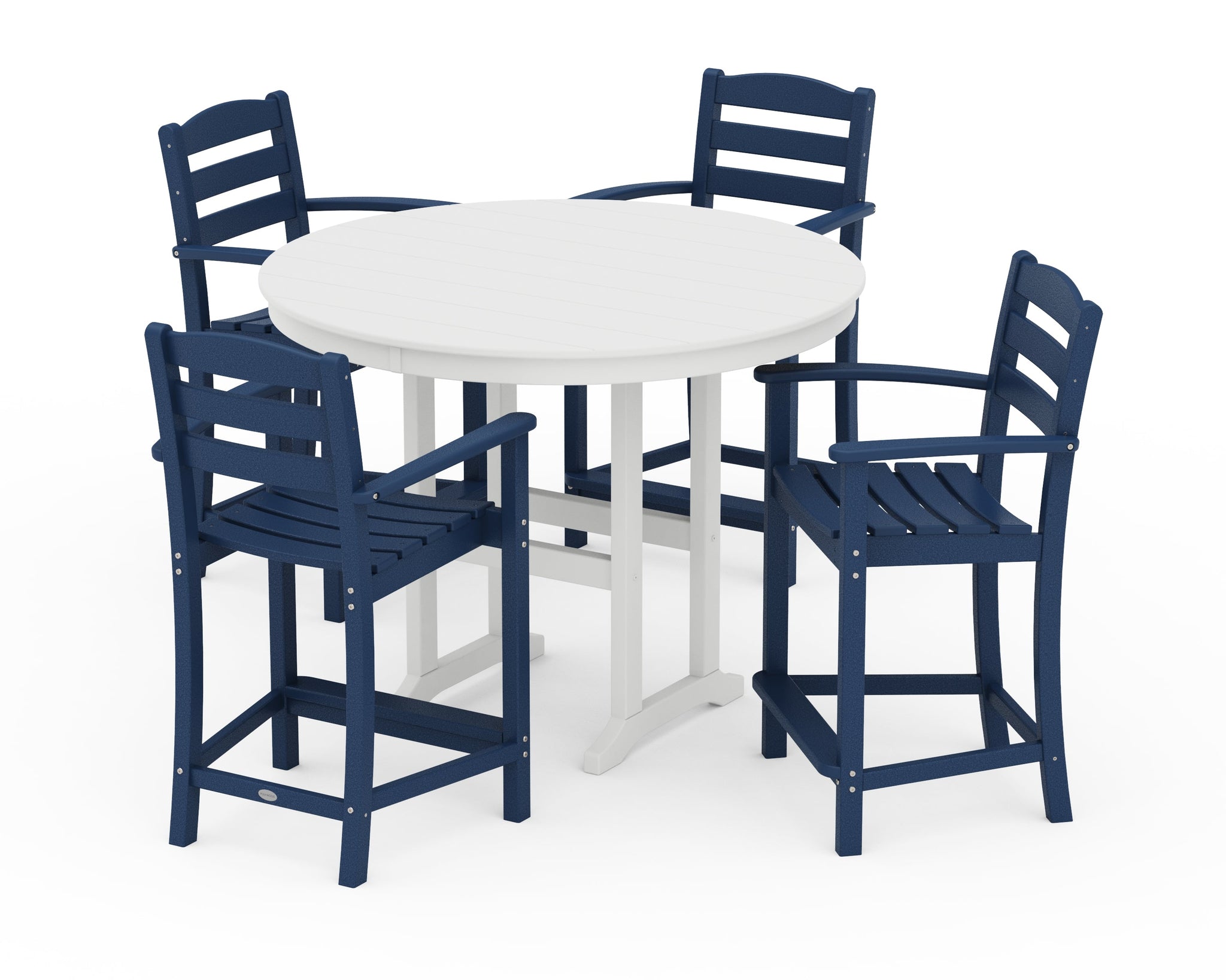 La Casa Café 5-Piece Round Farmhouse Counter Set