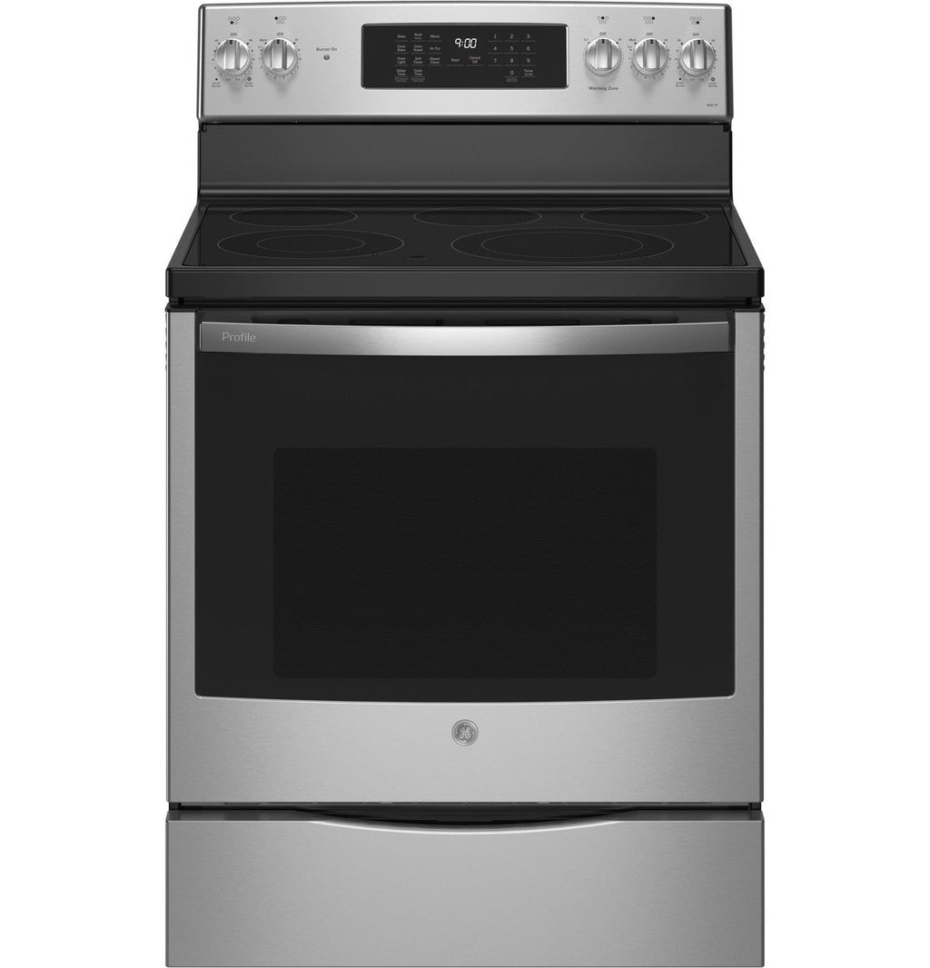 GE Profile™ ENERGY STAR® 30" Smart Free-Standing Electric Convection Fingerprint Resistant Range with No Preheat Air Fry