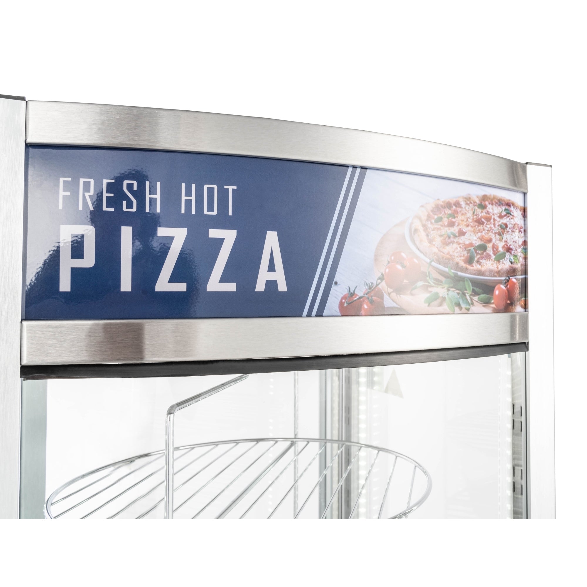 18 in. Commercial Pizza Display Warmer for 12 in. Pies with 4 Rotating Racks in Stainless-Steel