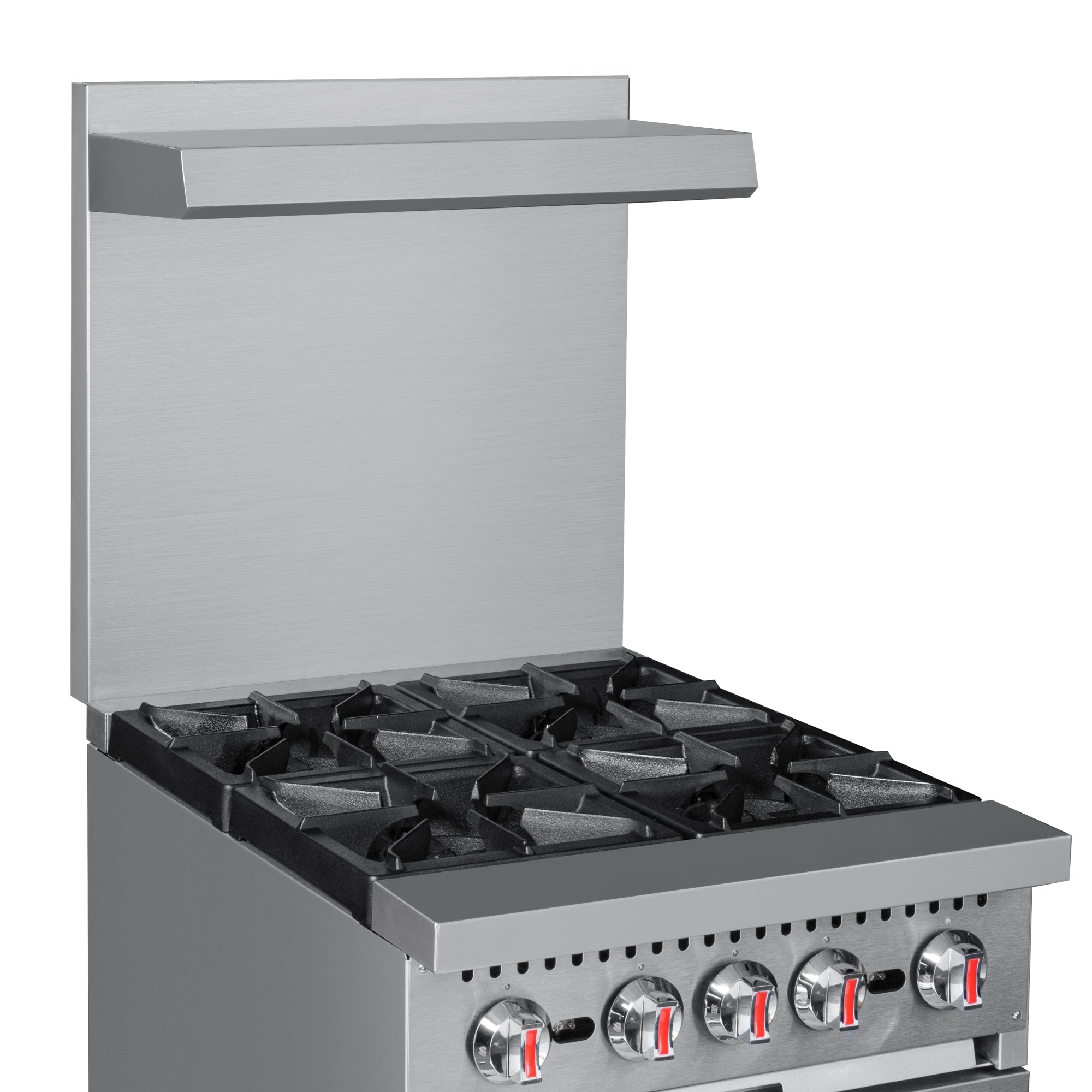 24 in. 4 Burner Commercial Natural Gas Range with Oven in Stainless-Steel