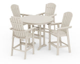 Nautical Curveback Adirondack 5-Piece Round Trestle Bar Set