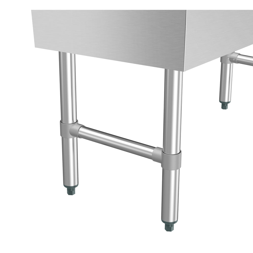 60 in. Three-Compartment Commercial Bar-Sink with 3 in. Backsplash, Dual Drainboards with Low Lead Faucet, NSF Certified in Stainless-Steel
