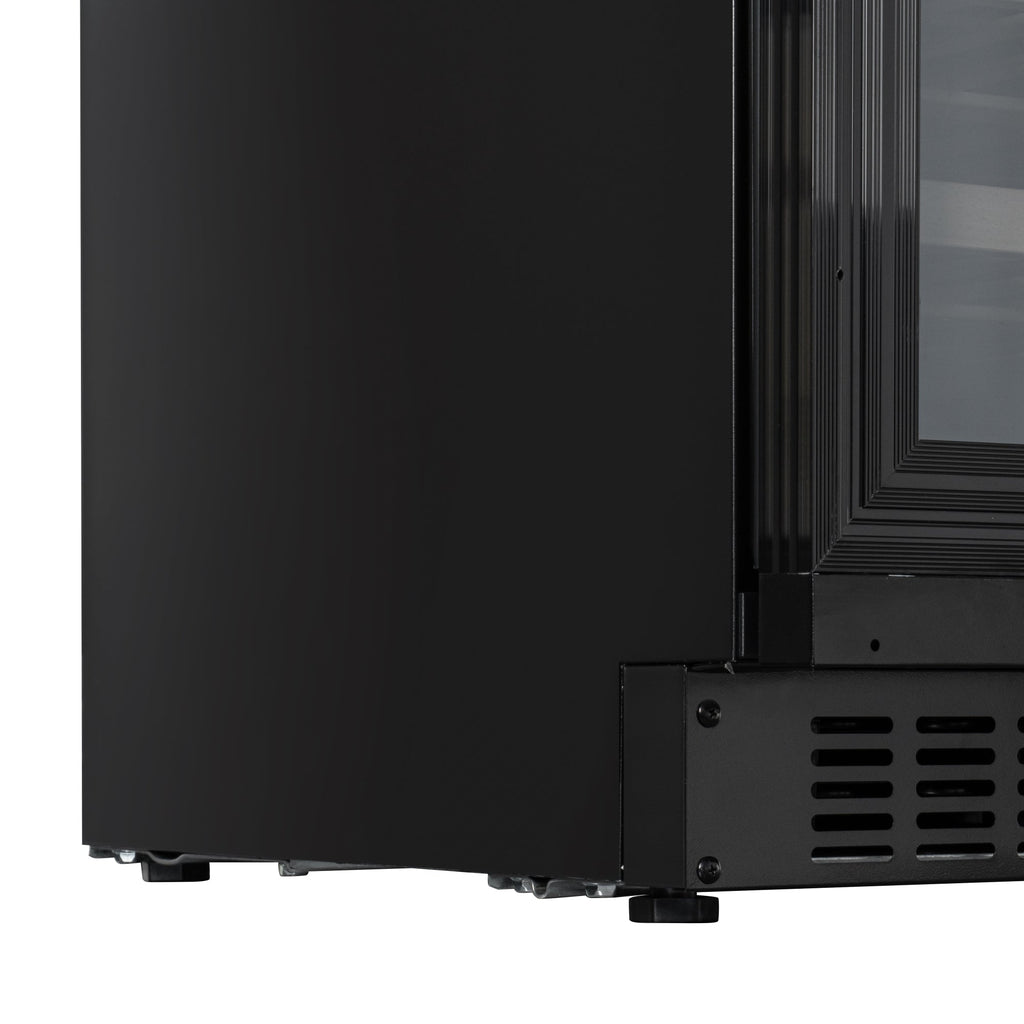 KoolMore Reserve 24 in. Under-Counter Panel Ready Dual Zone Built-in Wine Cooler with 45 Bottle Capacity and Wooden Shelves in Black