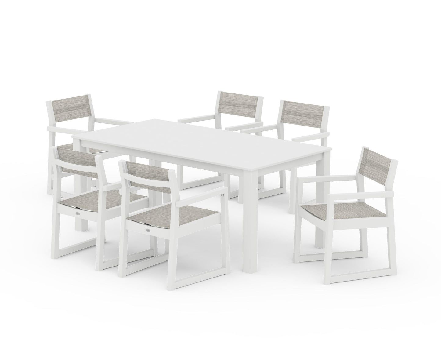 EDGE Sling Arm Chair 7-Piece Parsons Dining Set