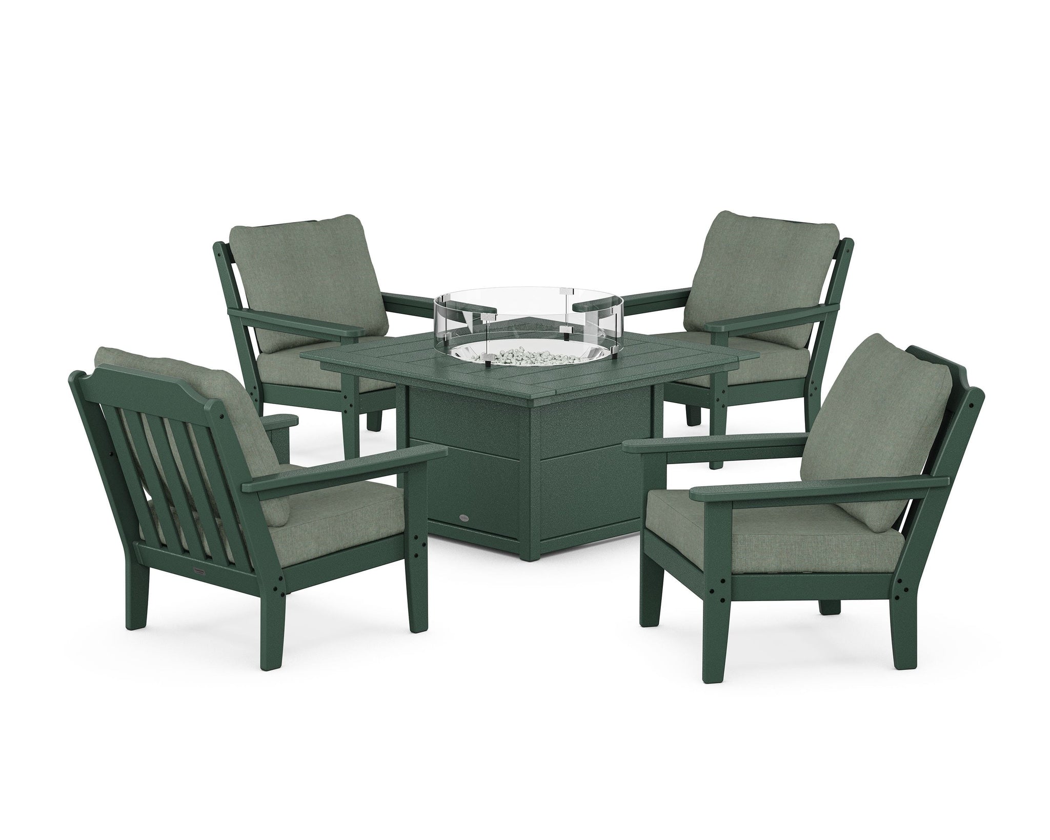 Cottage 5-Piece Deep Seating Set with Fire Pit Table