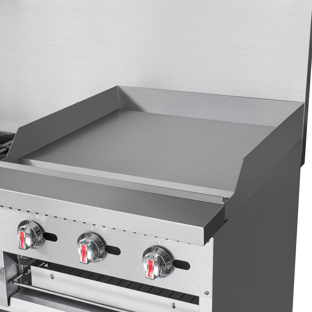 60 in. Commercial LP Range with 24 in. Griddle and Broiler in Stainless-Steel