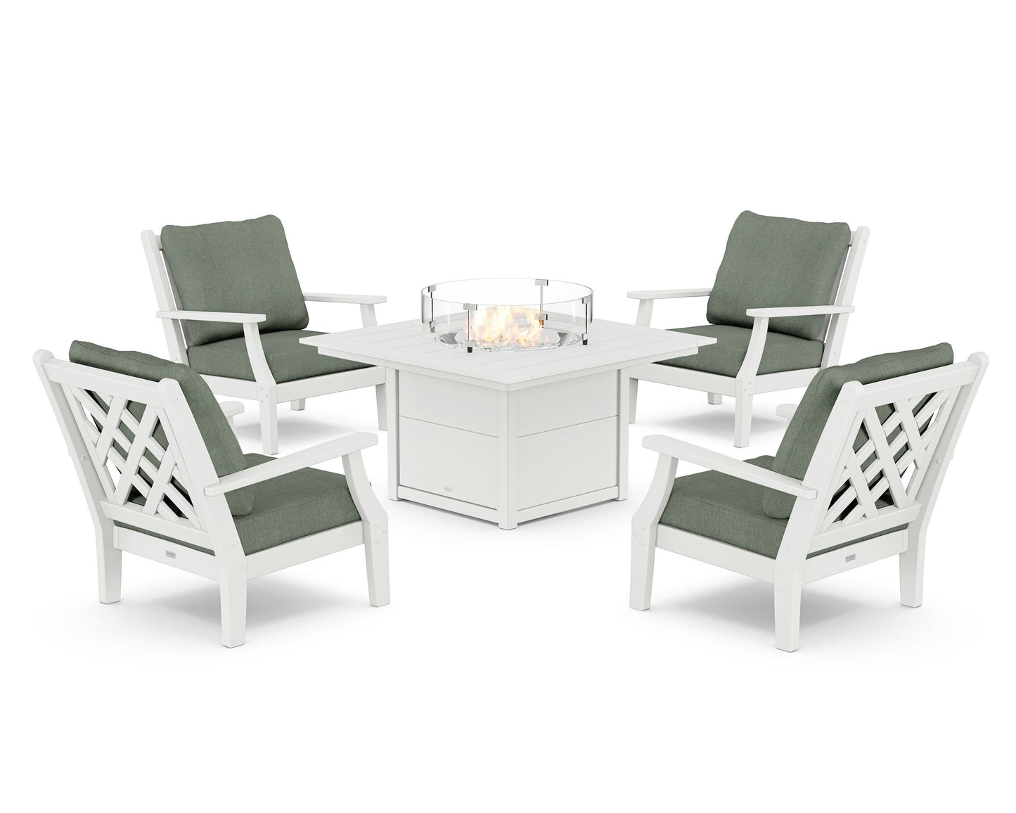 Wovendale 5-Piece Deep Seating Set with Fire Pit Table