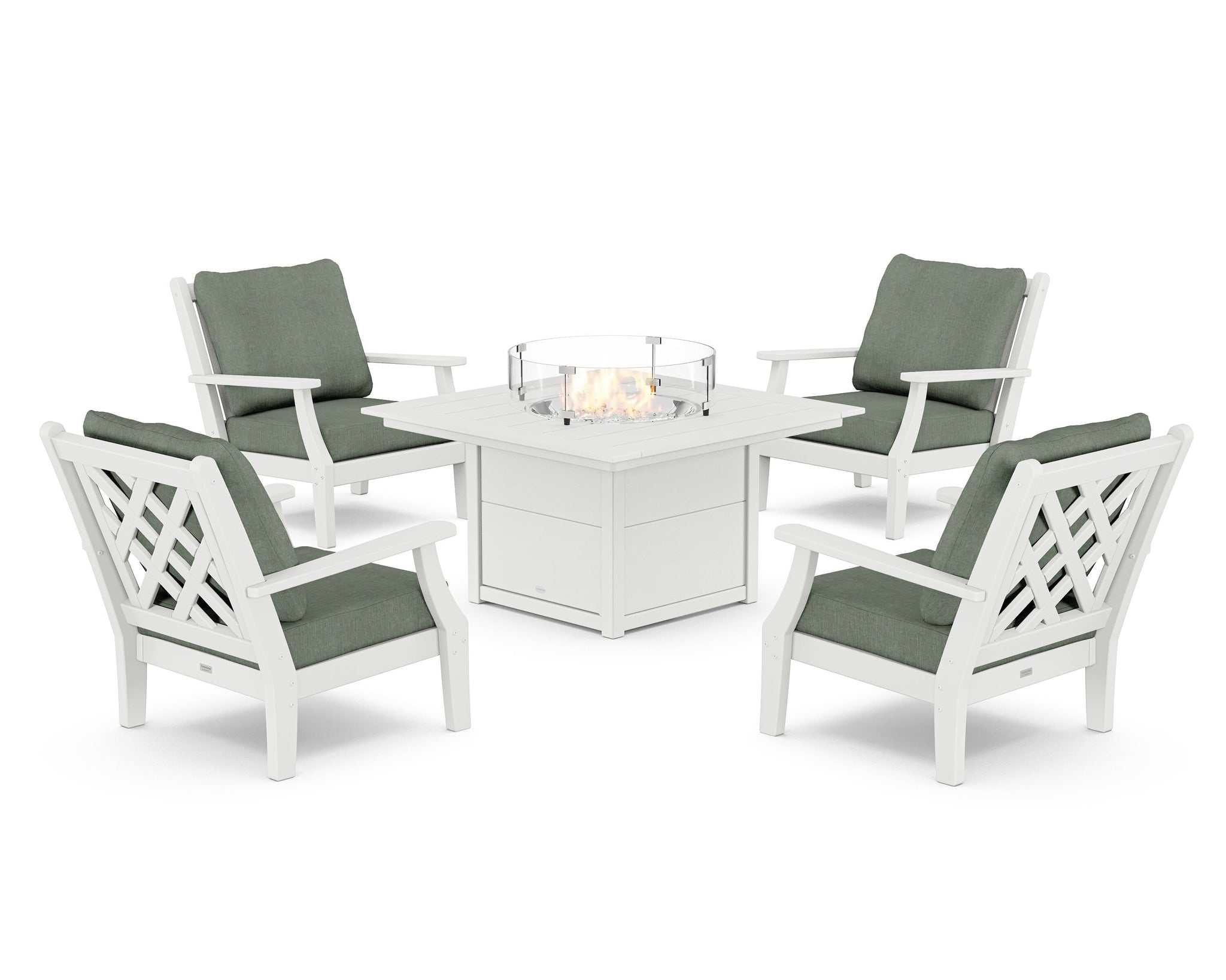 Wovendale 5-Piece Deep Seating Set with Fire Pit Table