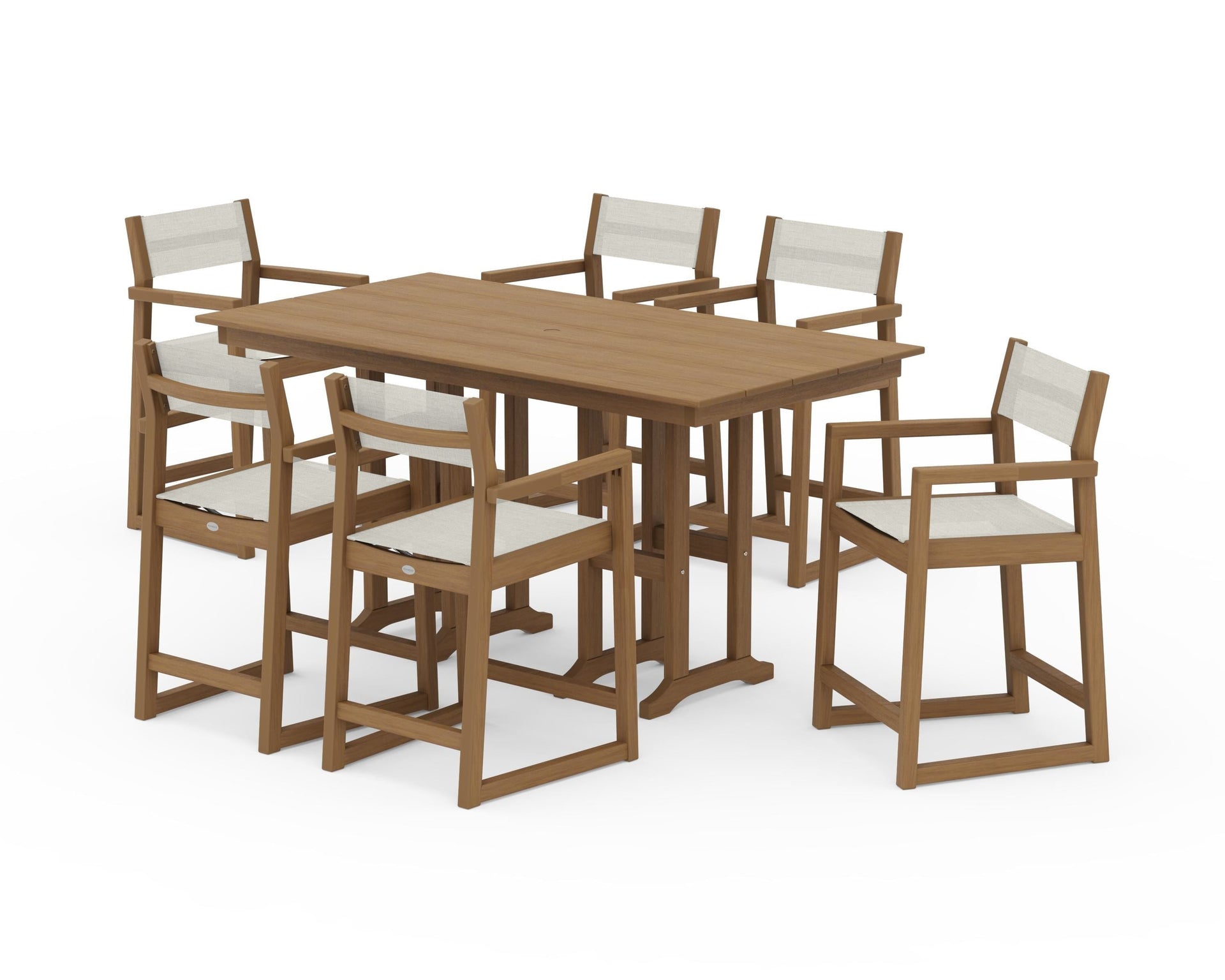 EDGE Sling Arm Chair 7-Piece Farmhouse Counter Set