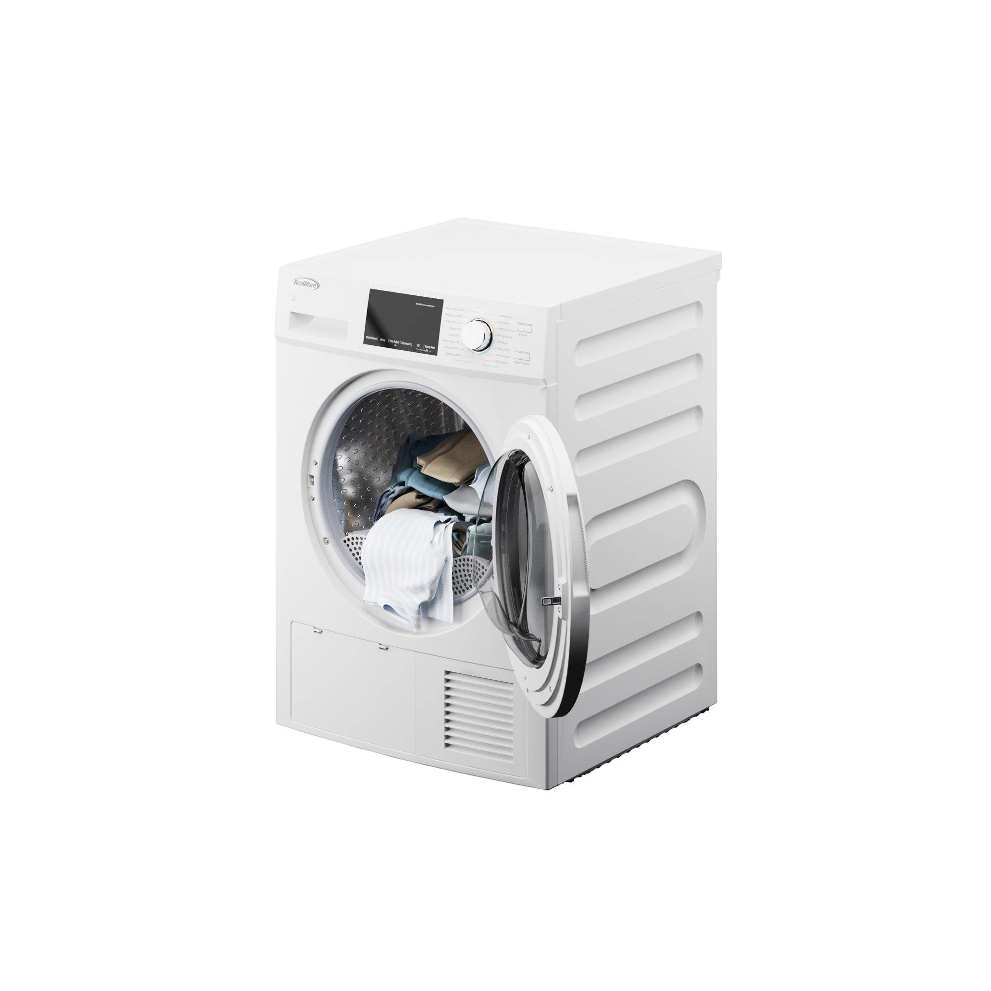 4.4 cu. ft. Large Capacity Stackable Ventless Front Load Dryer in White, 240V.
