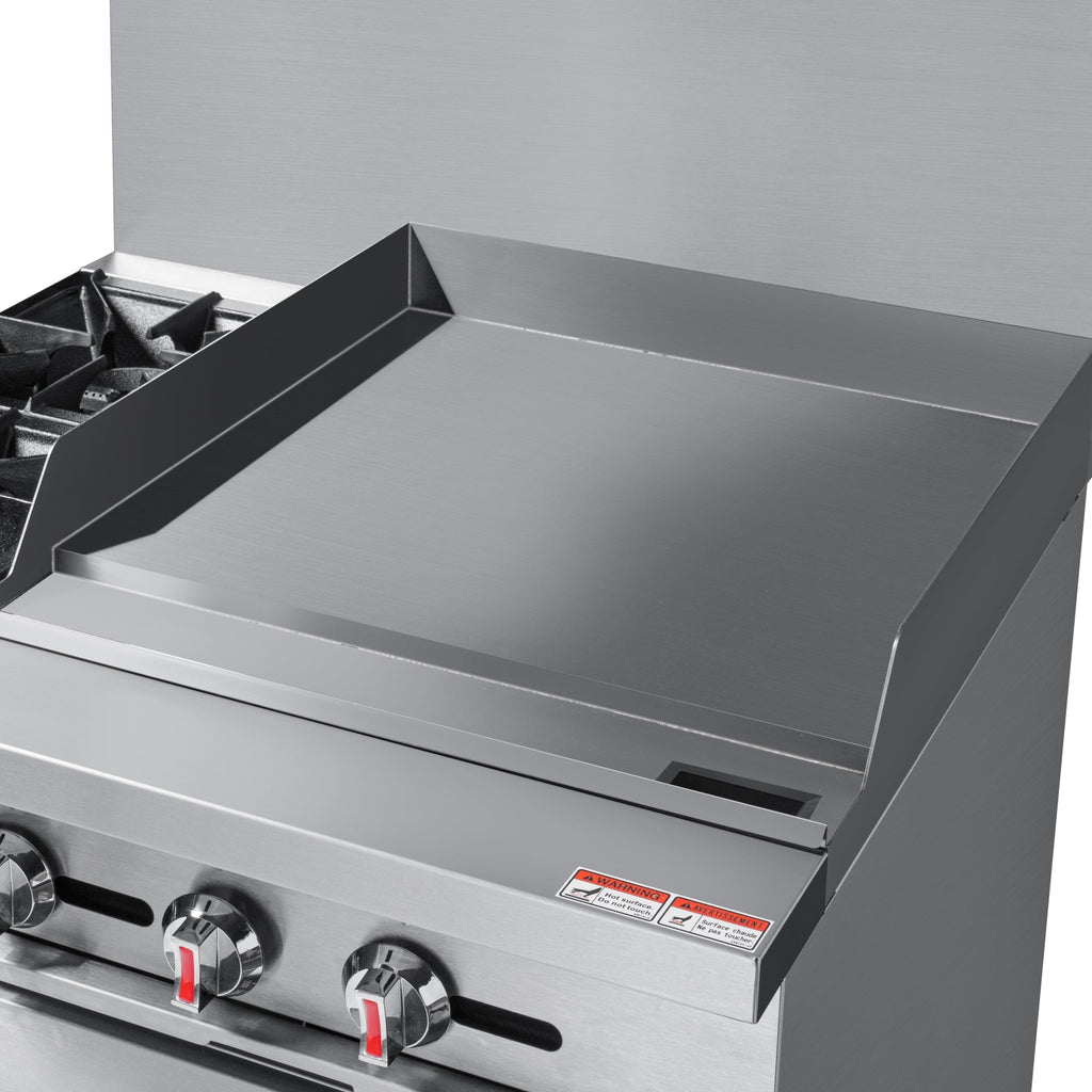 36 in. 2 Burner Commercial LP Range with 24 in. Griddle in Stainless-Steel