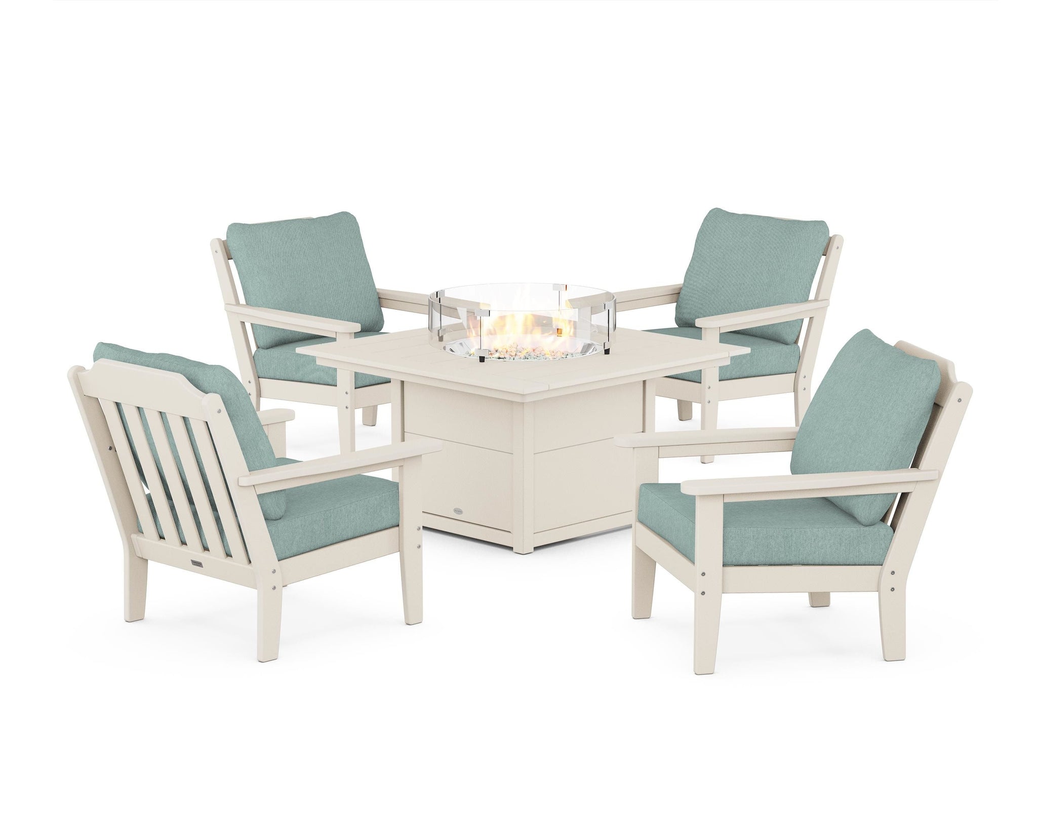 Cottage 5-Piece Deep Seating Set with Fire Pit Table