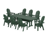 Vineyard Curveback Adirondack 9-Piece Dining Set with Trestle Legs