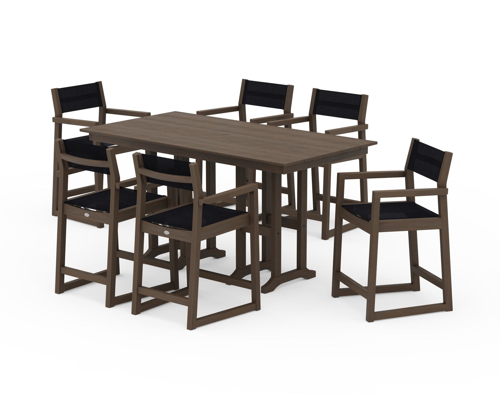EDGE Sling Arm Chair 7-Piece Farmhouse Counter Set