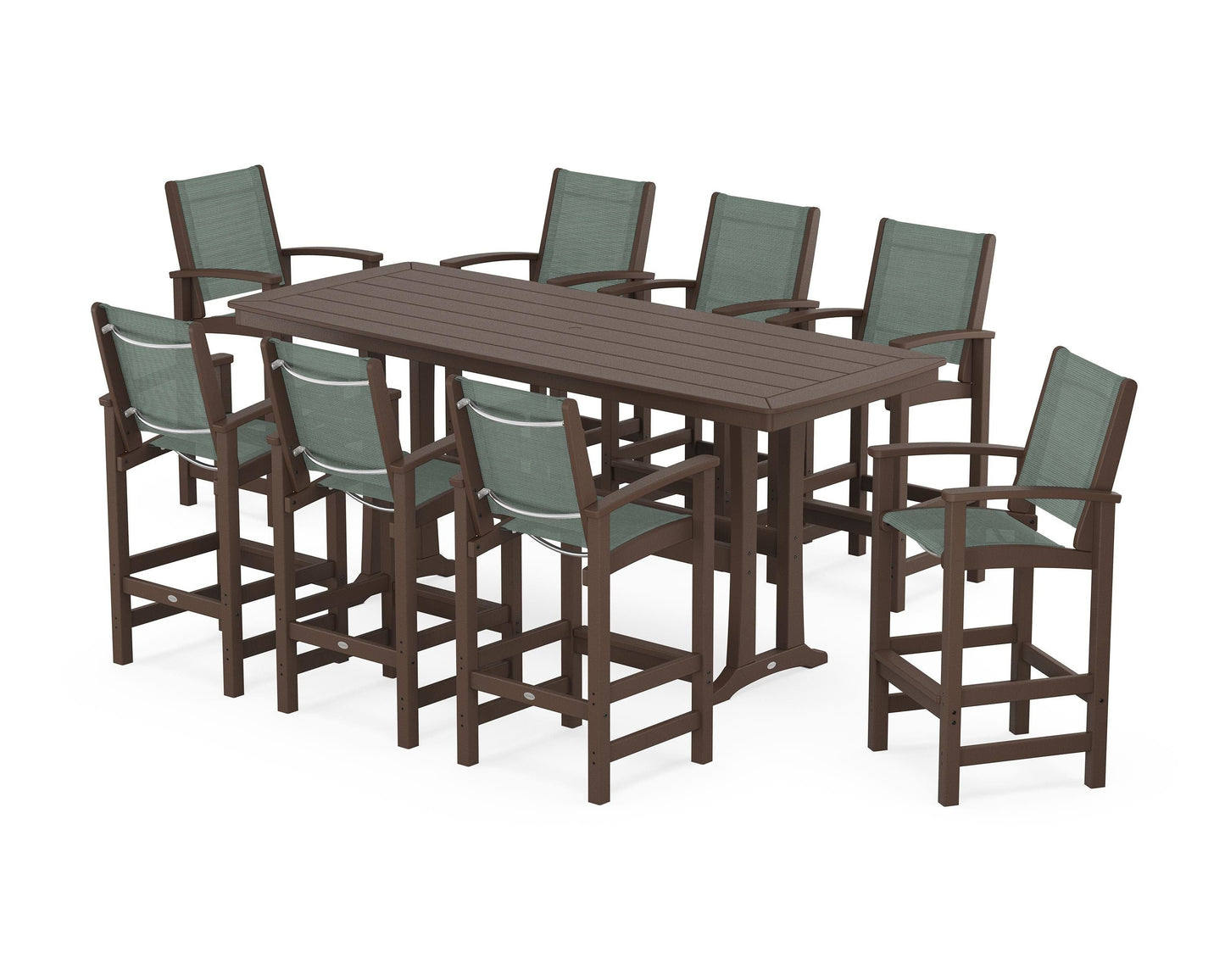 Coastal 9-Piece Bar Set with Trestle Legs