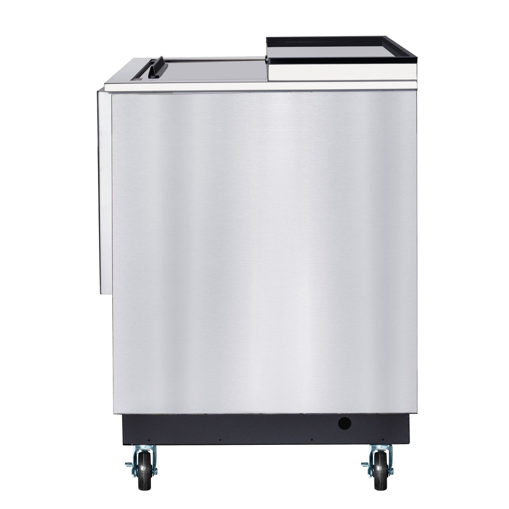 25 in. Commercial Bottle Cooler in Stainless-Steel with Built-In Opener, ETL Listed, 5 cu. ft.