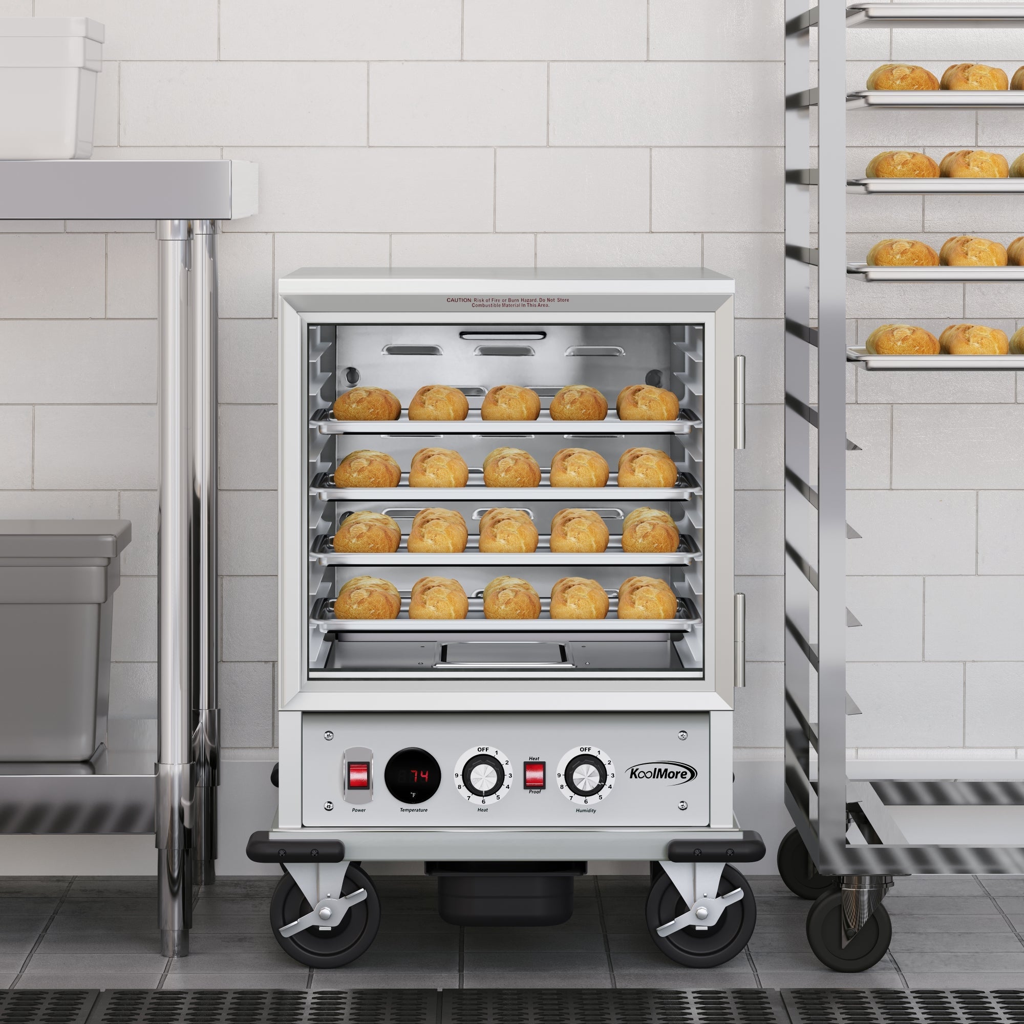 33 in. Commercial Insulated Half-Size Heated Holding Proofing Cabinet with 12-Pan Capacity and Glass Door in Silver