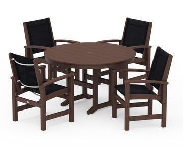 Coastal 5-Piece Round Farmhouse Dining Set