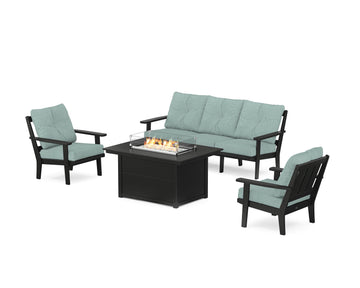 Oxford Deep Seating Fire Pit Table Set