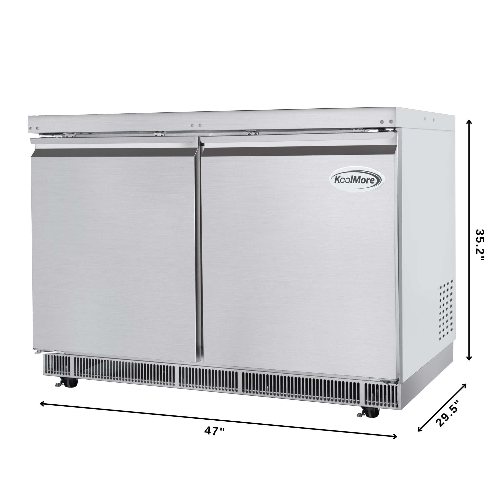 48 in. Commercial Refrigerated Prep Station Cold Table, Stainless-Steel Refrigerator with 9-Pan (Not Included) Capacity with Cover and Two Adjustable Shelves, ETL Listed