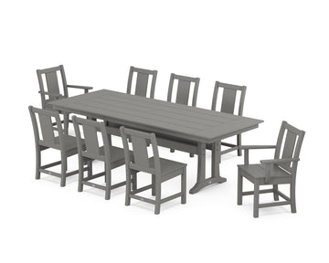 Prairie 9-Piece Farmhouse Dining Set with Trestle Legs