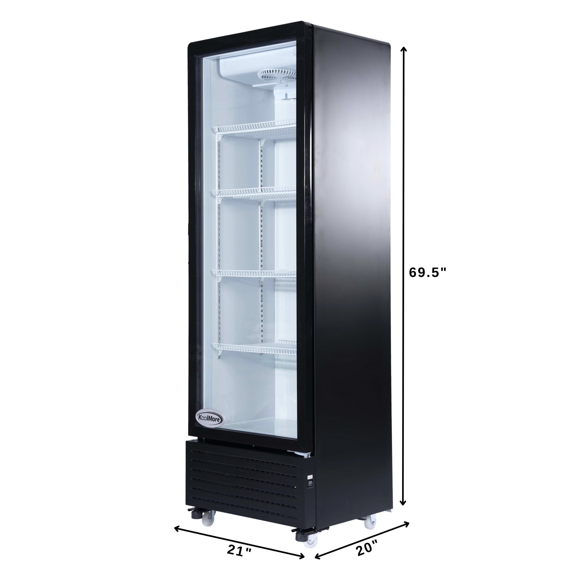 23 in. One Glass Door Commercial Display Merchandiser Refrigerator Cooler in Black, ETL Listed, 10 cu. ft.
