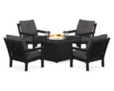 Vineyard 5-Piece Conversation Set with Fire Pit Table
