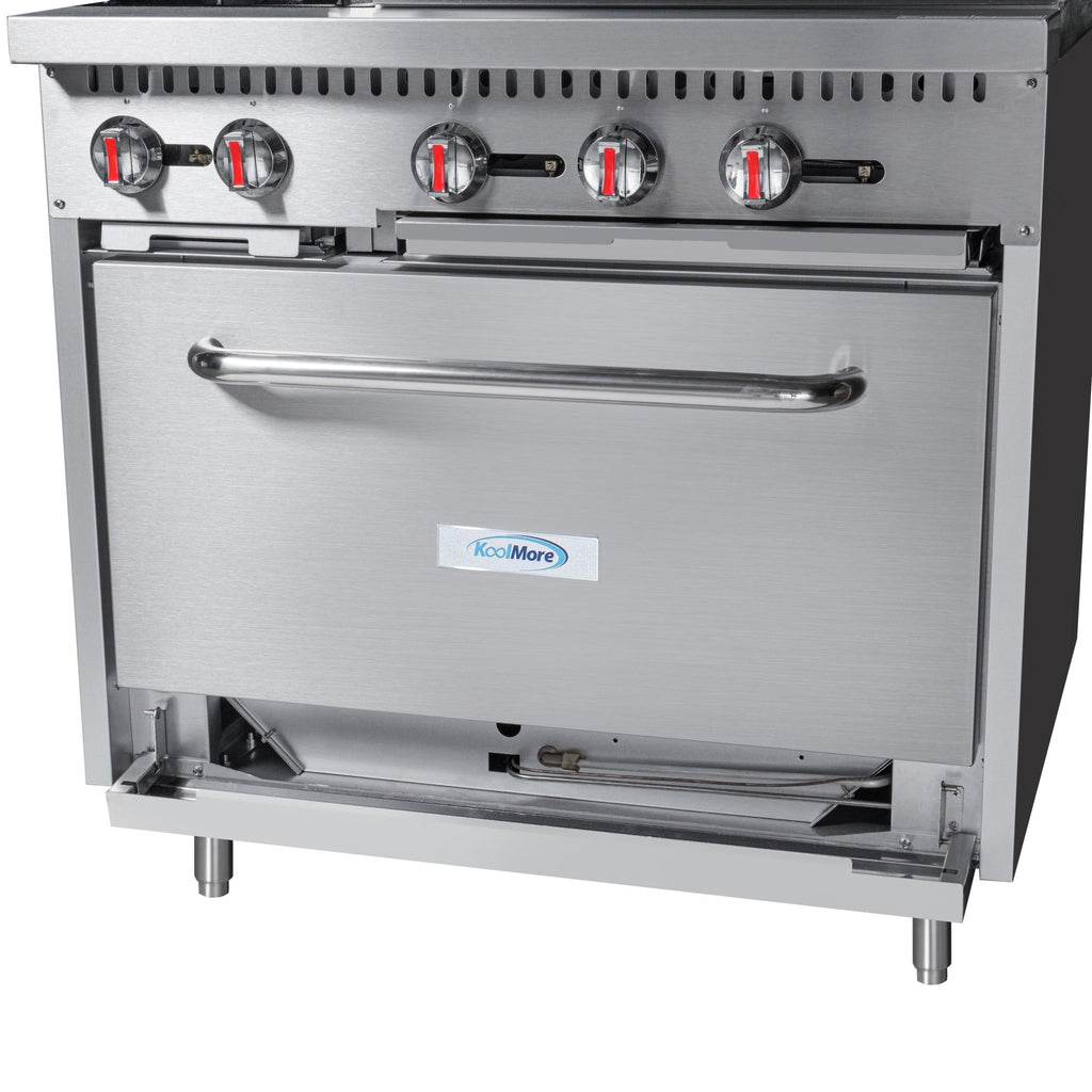 36 in. 2 Burner Commercial LP Range with 24 in. Griddle in Stainless-Steel