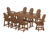 Vineyard Curveback Adirondack Swivel 9-Piece Counter Set with Trestle Legs
