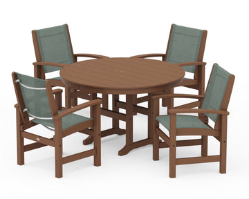 Coastal 5-Piece Round Farmhouse Dining Set