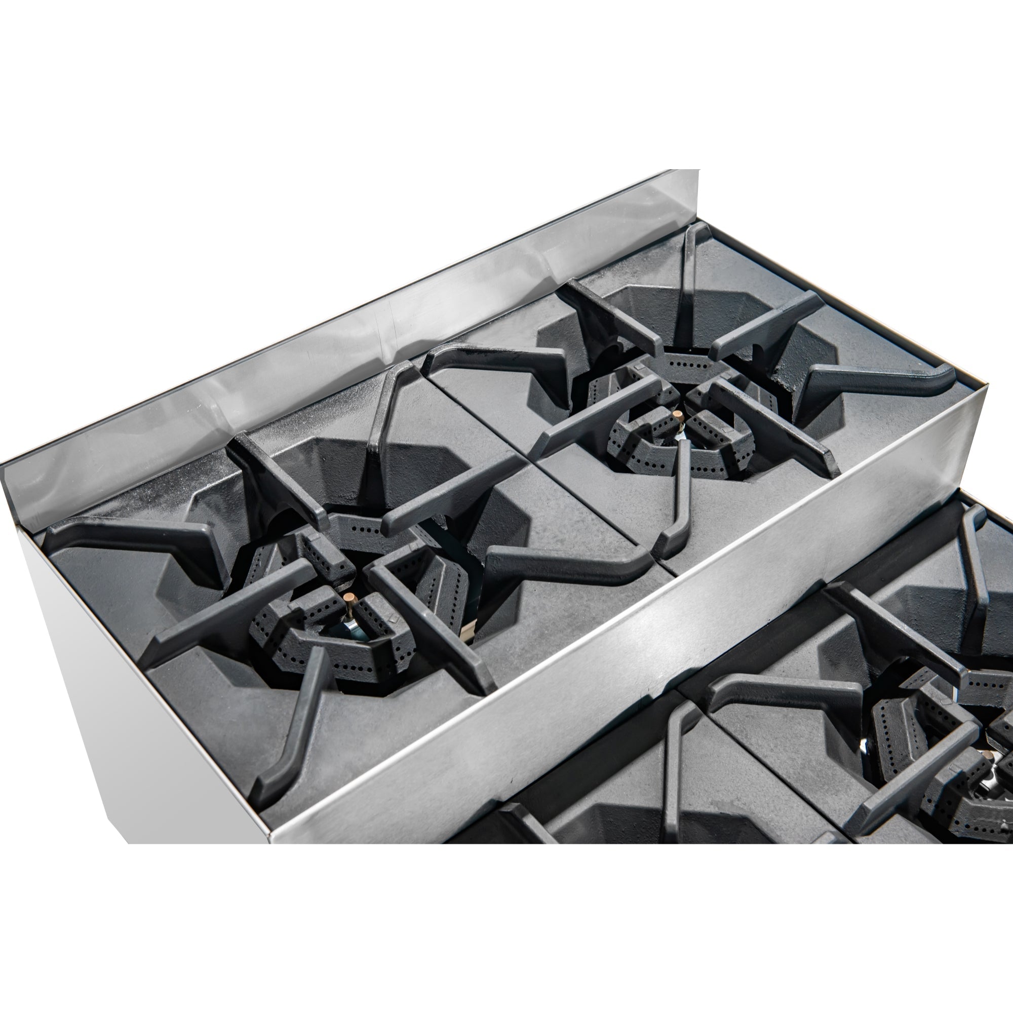 24 in. Commercial Four-Burner Step Up Range, 104000 BTU in Stainless-Steel
