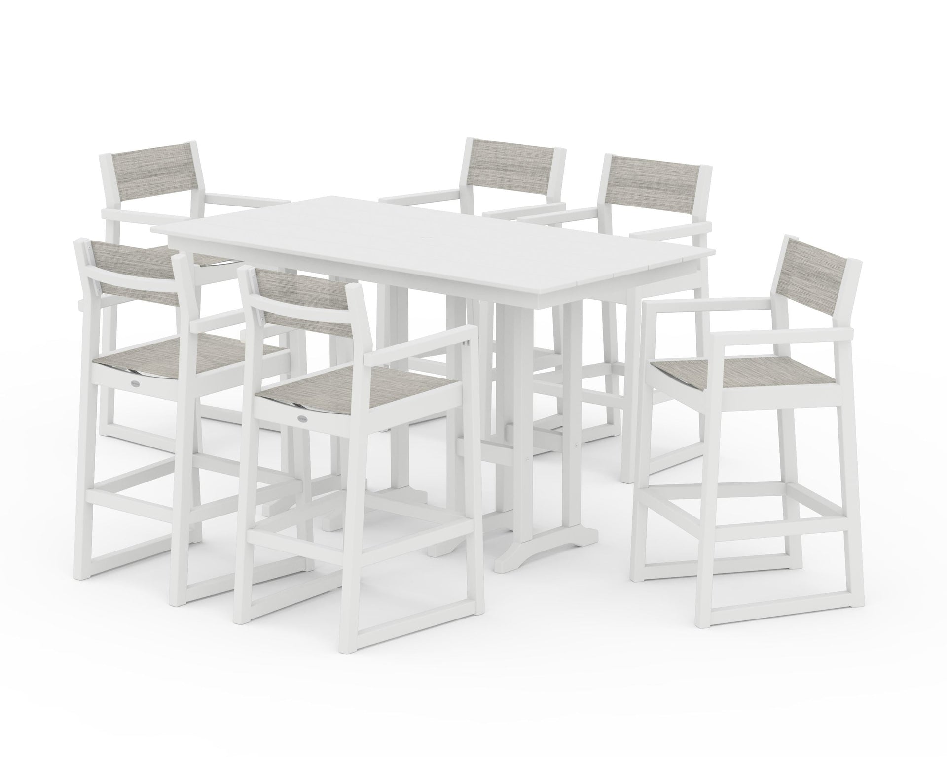 EDGE Sling Arm Chair 7-Piece Farmhouse Bar Set