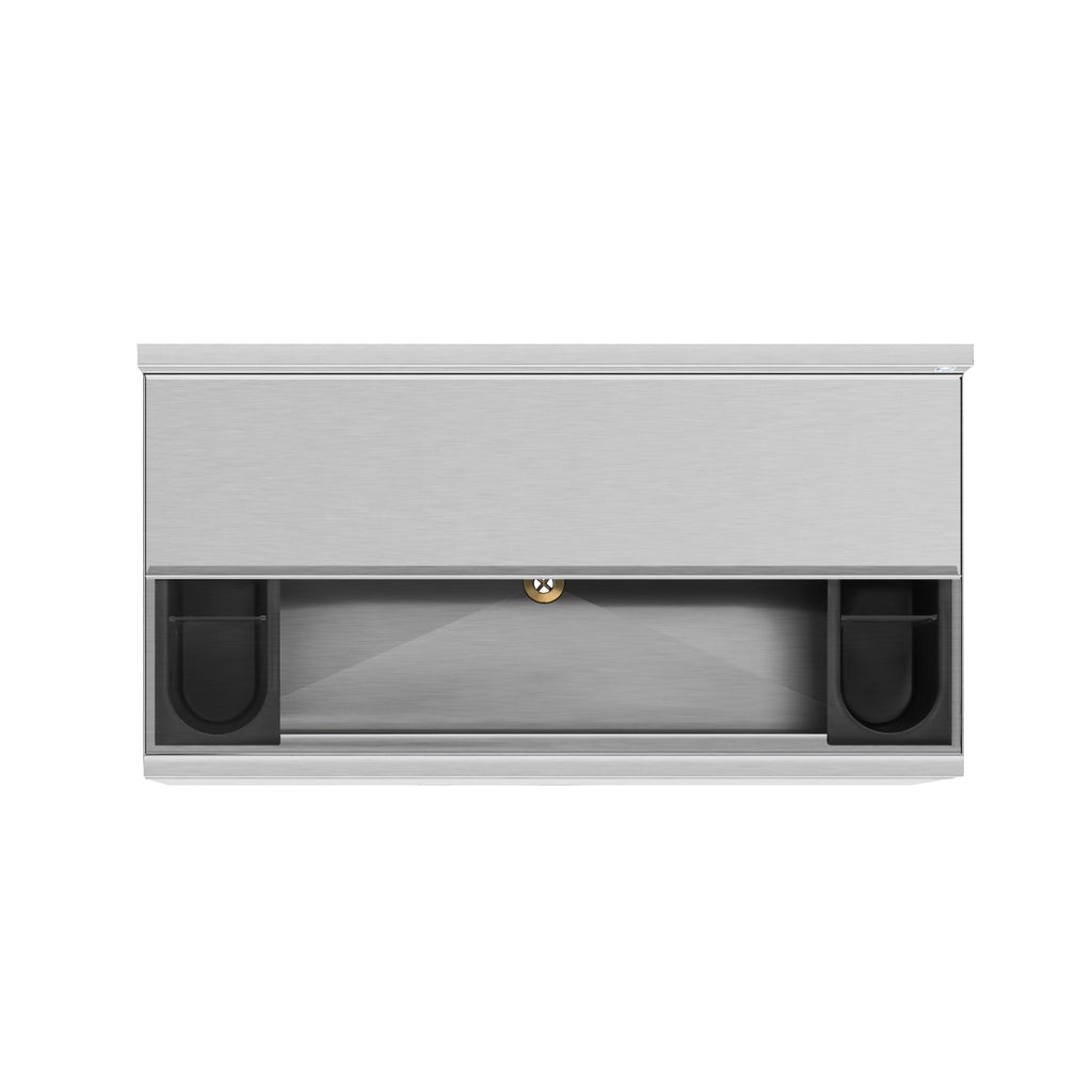 36 in. Commercial Underbar Ice Bin with Siding Lid in Stainless Steel