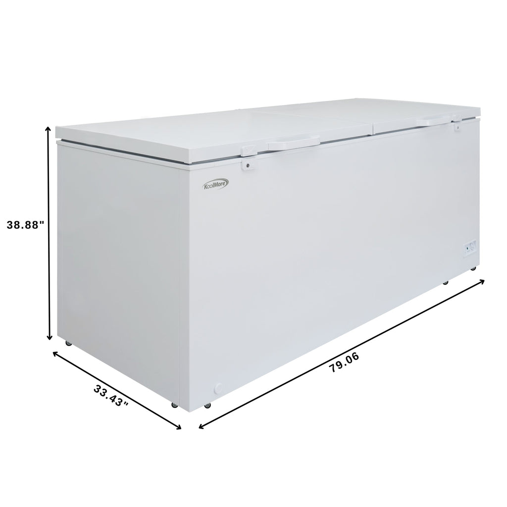 79 in. Commercial Chest Freezer, 30 Cu. Ft. in White, ETL Listed