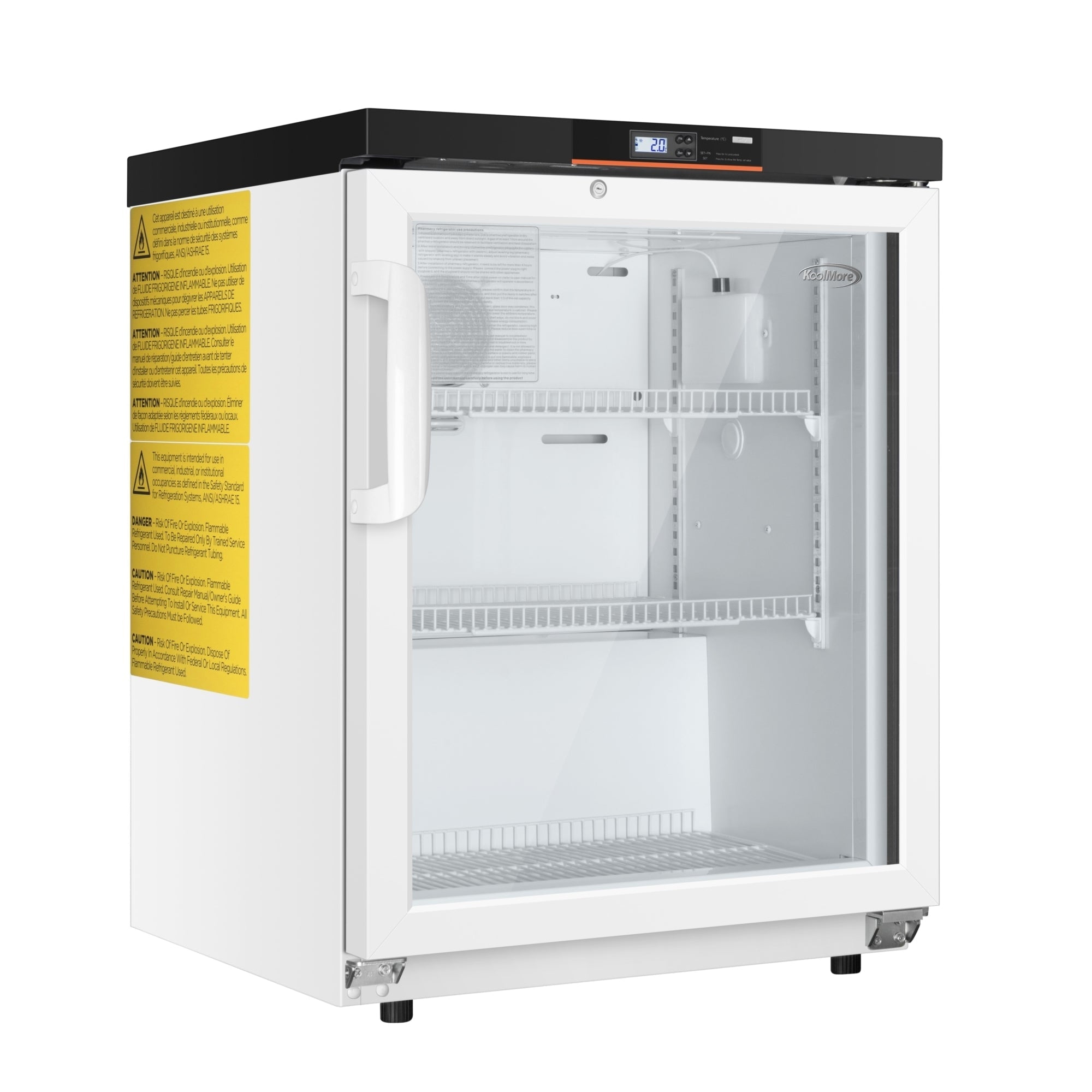 24 in. 4.5 cu. ft. Countertop Medical Pharmacy Refrigerator With Multi-Level Emergency Alarms in White, UL Listed