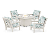 Chippendale 5-Piece Deep Seating Set with Fire Pit Table