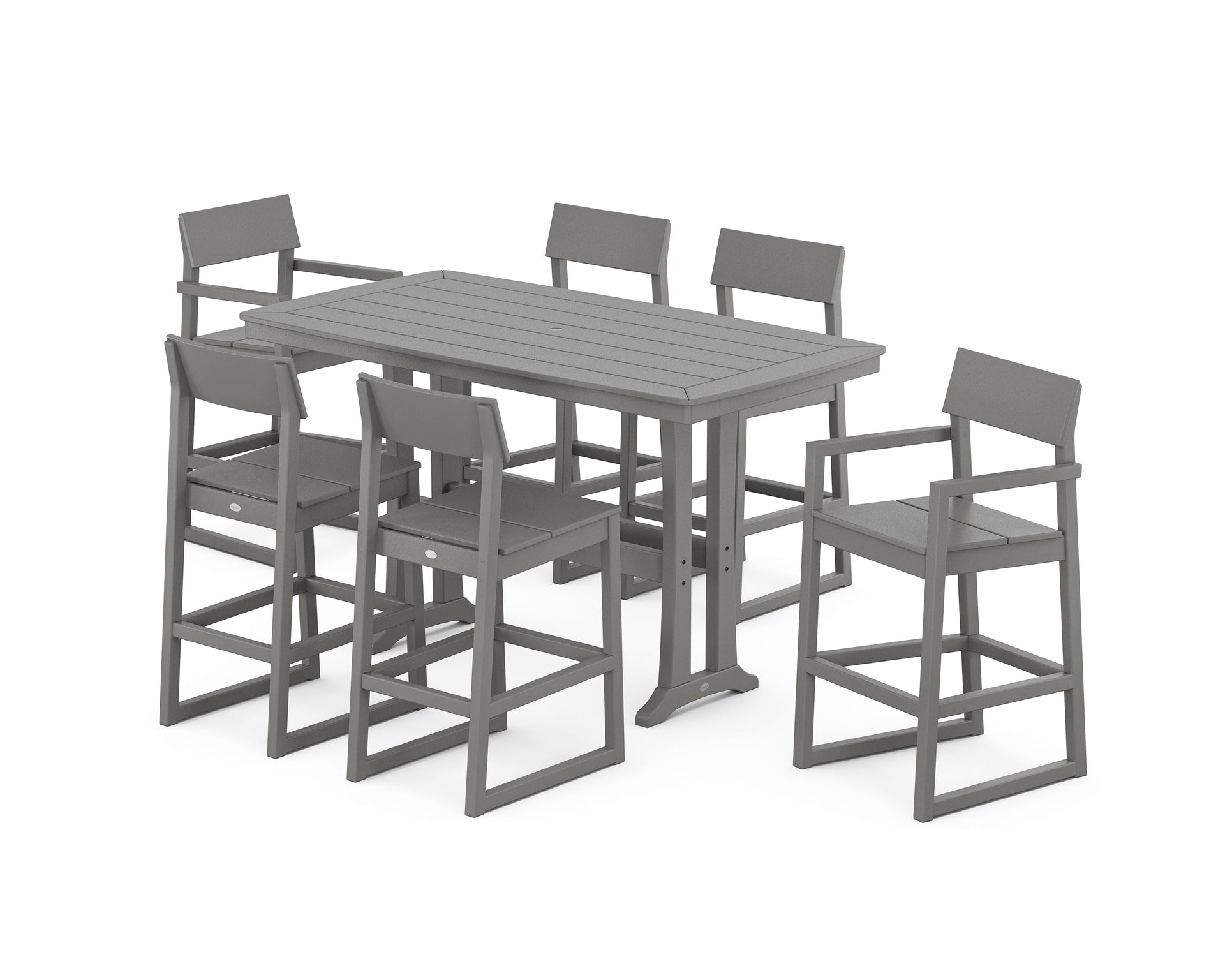 EDGE 7-Piece Bar Set with Trestle Legs