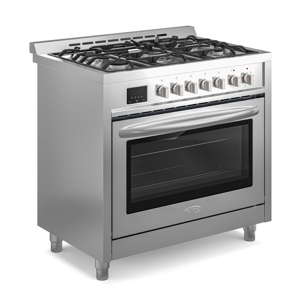 36 in. Professional Dual Fuel Range in Stainless Steel with Legs, 4.3 cu. ft.