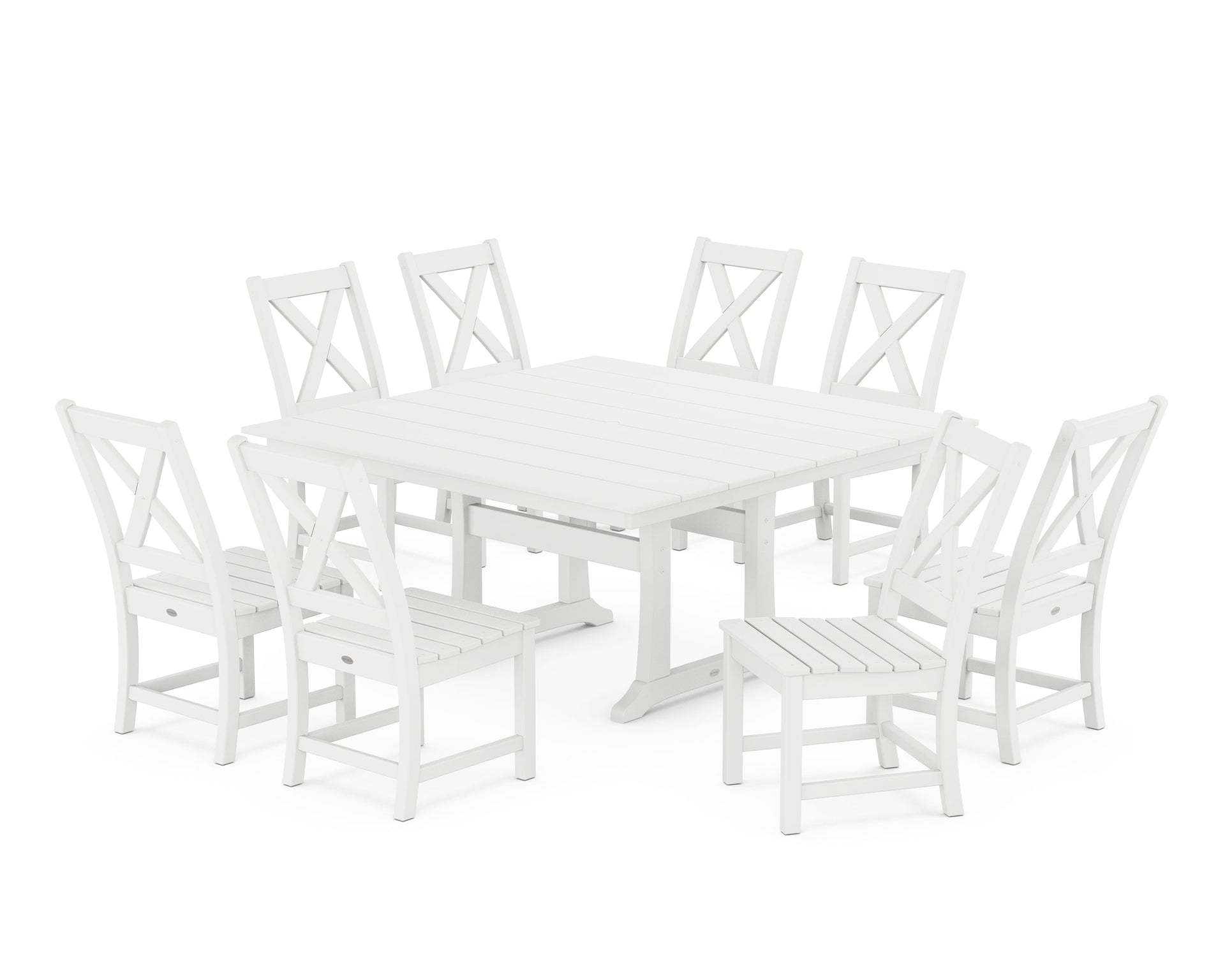 Braxton Side Chair 9-Piece Farmhouse Dining Set