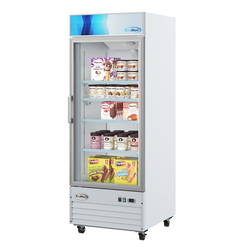 31 in. 1-Door Commercial Display Merchandiser Freezer 23 cu. ft. in White