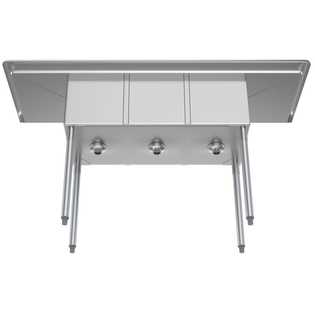 60 in. Three Compartment Stainless Steel Commercial Sink With Drainboards, Bowl Size 12"x 16"x 10"