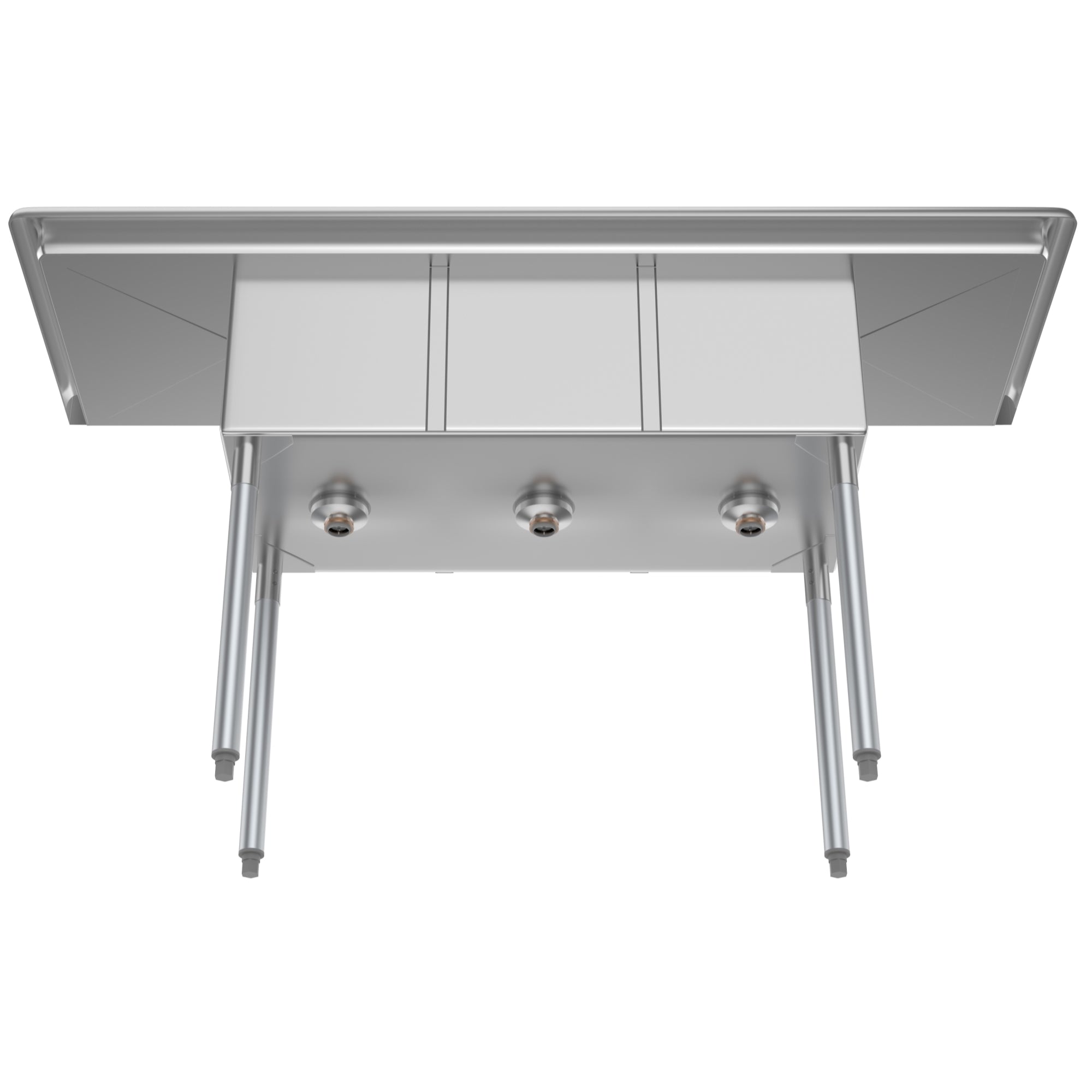 60 in. Three Compartment Stainless Steel Commercial Sink With Drainboards, Bowl Size 12"x 16"x 10"