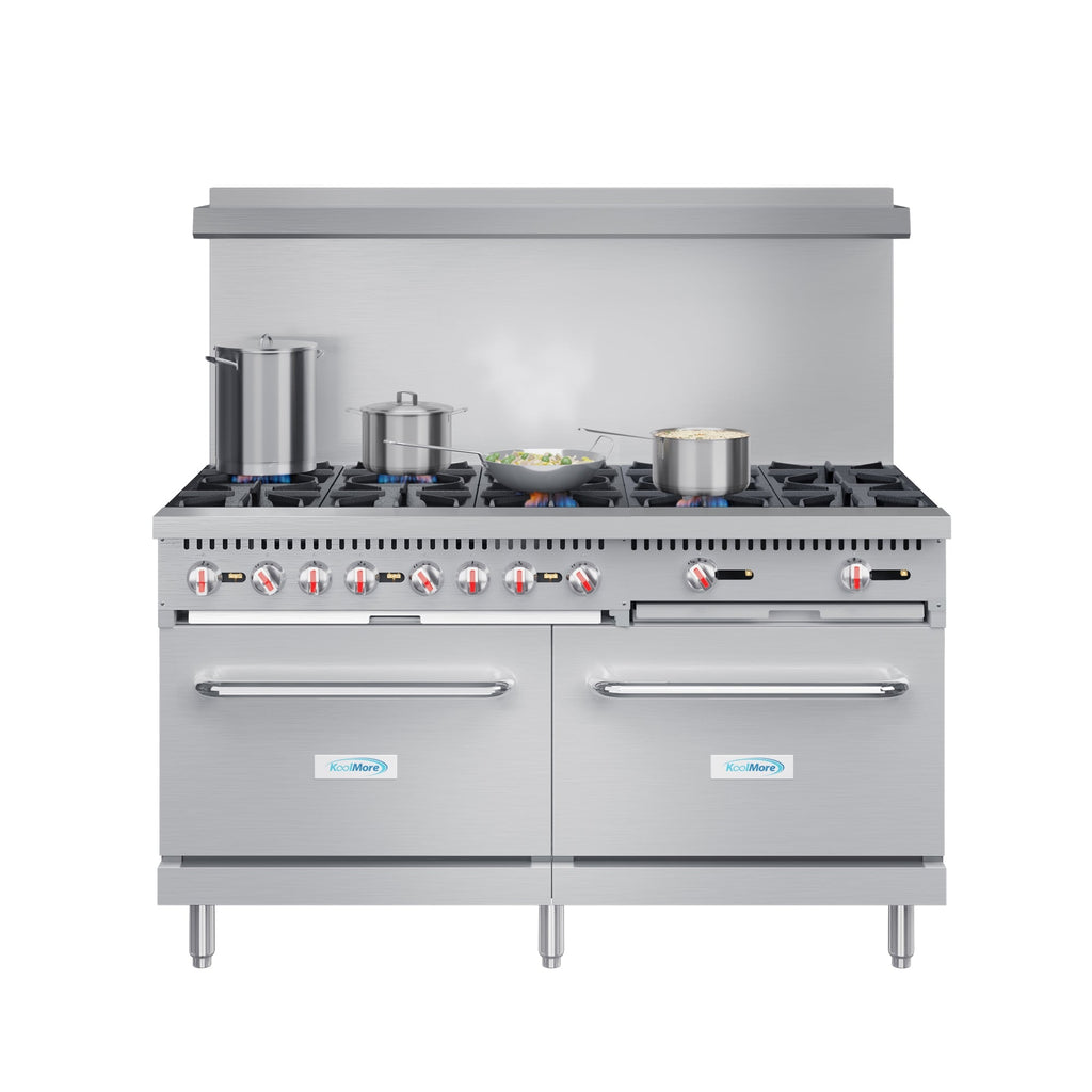 60 in. 10 Burner Commercial LP Range with Oven in Stainless-Steel
